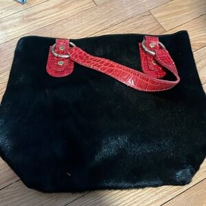Mauricio Taiuti, Genuine Cowhide Leather & Black Handbag, Italian Made